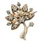 19th Century French Diamond Rose Gold Tree Brooch by Silver, Image 1