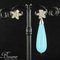 Boucles d'Oreilles Teardrop Turquoise Diamant Doré 4