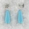 Boucles d'Oreilles Teardrop Turquoise Diamant Doré 9