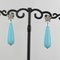 Boucles d'Oreilles Teardrop Turquoise Diamant Doré 8