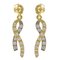 Gold Ribbon and Diamond Earrings, Set of 2 1