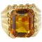 French Citrine Yellow Gold Ring, 1960s, Image 1