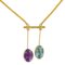 French Topaz and Amethyst Gold Lariat Necklace, 1950s 1
