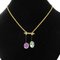 French Topaz and Amethyst Gold Lariat Necklace, 1950s 2