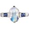 2.30 Carat Moonstone and Calibrated Sapphire White Gold Ring 1