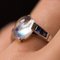 2.30 Carat Moonstone and Calibrated Sapphire White Gold Ring 7