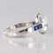 2.30 Carat Moonstone and Calibrated Sapphire White Gold Ring 8