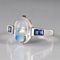2.30 Carat Moonstone and Calibrated Sapphire White Gold Ring 4