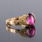 Pink Tourmaline 18 Carat Gold Leaves Ring, 1960s, Image 11