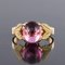 Pink Tourmaline 18 Carat Gold Leaves Ring, 1960s 10