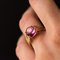 Pink Tourmaline 18 Carat Gold Leaves Ring, 1960s 4