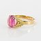 Pink Tourmaline 18 Carat Gold Leaves Ring, 1960s 14