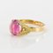 Pink Tourmaline 18 Carat Gold Leaves Ring, 1960s, Image 14