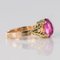 Pink Tourmaline 18 Carat Gold Leaves Ring, 1960s, Image 9