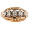 Diamond Gold Platin Kuppel Ring, 1950er 1