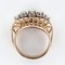 Diamond Gold Platin Kuppel Ring, 1950er 14