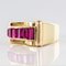 French Calibrated Ruby and Gold Tank Ring, Image 3