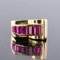 French Calibrated Ruby and Gold Tank Ring 13