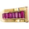 French Calibrated Ruby and Gold Tank Ring 1