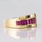 French Calibrated Ruby and Gold Tank Ring 9