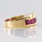 French Calibrated Ruby and Gold Tank Ring 7