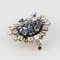 French Sapphire, Diamond, Platinum and White Gold Bouquet Brooch, 1950s, Image 10