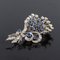 French Sapphire, Diamond, Platinum and White Gold Bouquet Brooch, 1950s, Image 7