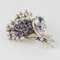 French Sapphire, Diamond, Platinum and White Gold Bouquet Brooch, 1950s, Image 13