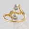 French Diamond Gold Platinum Ring 9