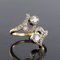 French Diamond Gold Platinum Ring, Image 11