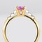 Pink Sapphire, Diamond, Gold and Platinum Ring 10