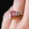 Anello rosa con zaffiro, diamante, oro e platino, Immagine 3