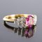 Pink Sapphire, Diamond, Gold and Platinum Ring, Image 8
