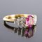 Pinker Saphir, Diamant, Gold und Platin Ring 8