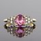 Pinker Saphir, Diamant, Gold und Platin Ring 6