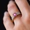 Pinker Saphir, Diamant, Gold und Platin Ring 5