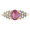 Pink Sapphire, Diamond, Gold and Platinum Ring 1
