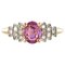 Pinker Saphir, Diamant, Gold und Platin Ring 1