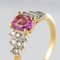 Pinker Saphir, Diamant, Gold und Platin Ring 9