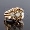 French Diamond and Gold Tank Ring 7