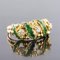 Ring aus Grüner Emaille mit Gold und Diamanten, 1980er 5