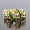 Green Enamel Diamond and Gold Ring, 1980s, Image 12