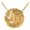 French Diamond and 18 Karat Yellow Gold Thin Chain with Medallion, Image 1