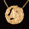 French Diamond and 18 Karat Yellow Gold Thin Chain with Medallion, Image 4