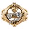 Anello a forma di trifoglio in oro giallo con diamanti e 18 carati, anni '40, Immagine 1