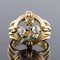 Anello a forma di trifoglio in oro giallo con diamanti e 18 carati, anni '40, Immagine 3