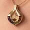 Precious Stones and 18 Karat Yellow Gold Pendant, 1940s, Image 5