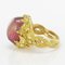 16 Carat Watermelon Cabochon Tourmaline Gold Ring, Image 3