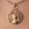 French 19th Century 18 Karat Rose Gold Haloed Virgin Medal 4