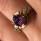 20th Century Amethyst Turquoise and 20 Karat Yellow Gold Ring 14